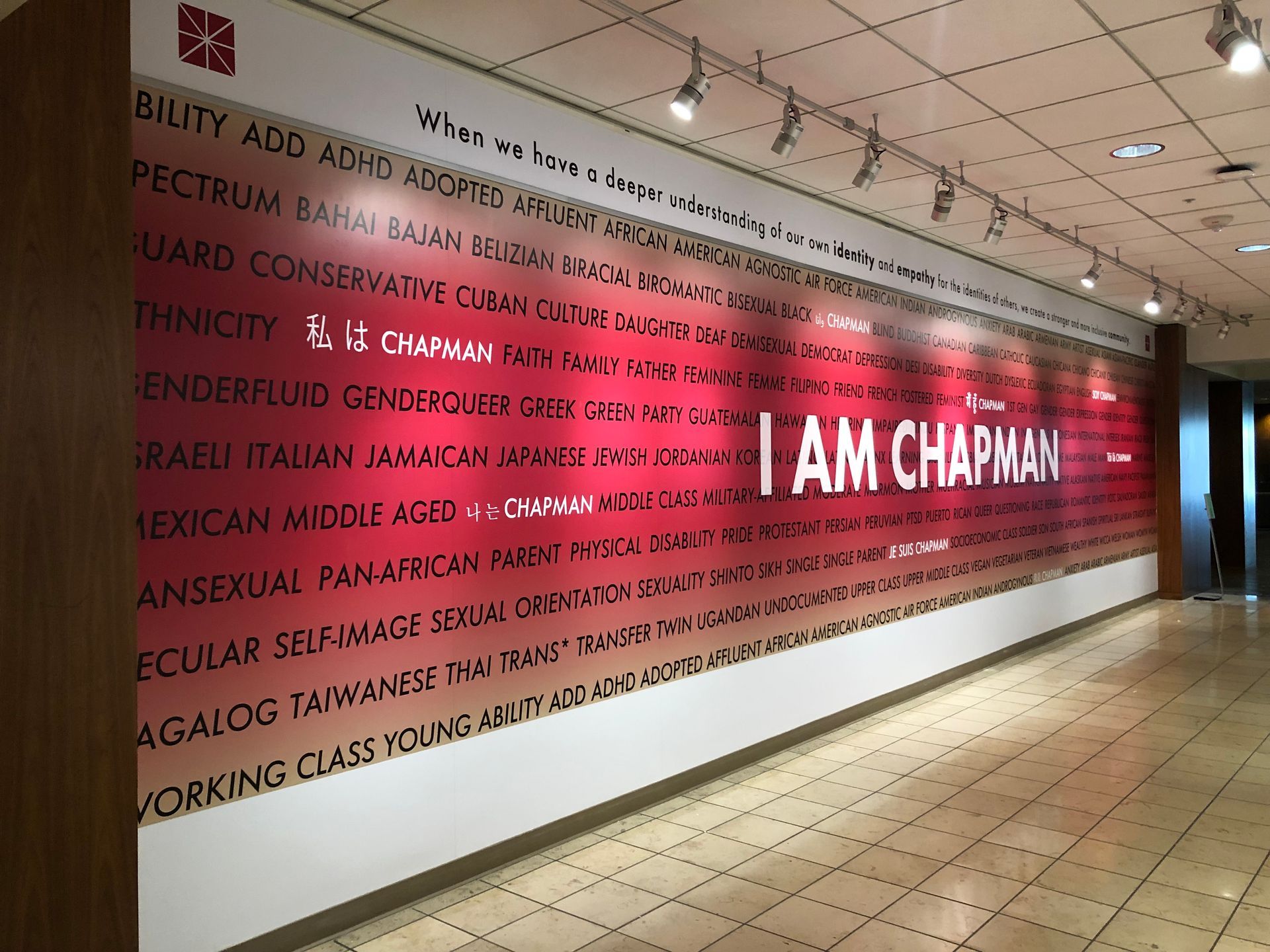 A wall that says i am chapman on it