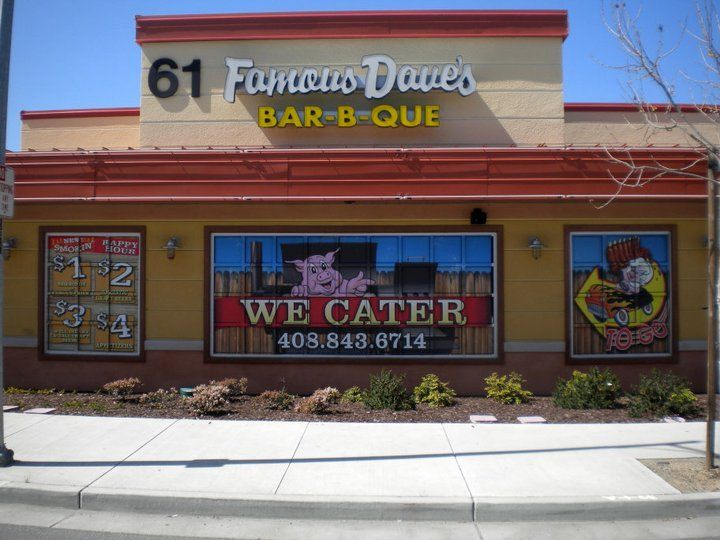 A restaurant with a sign that says we cater