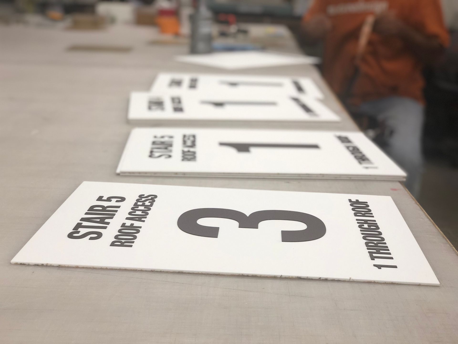 A row of signs with the number 3 on them