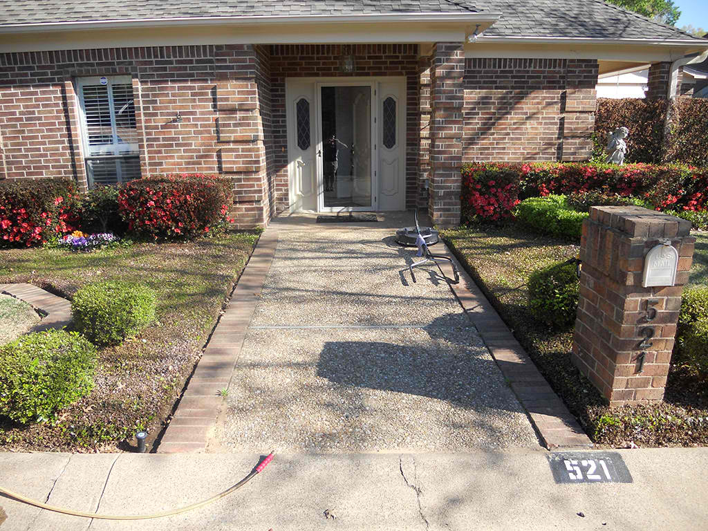 Pressure washing before