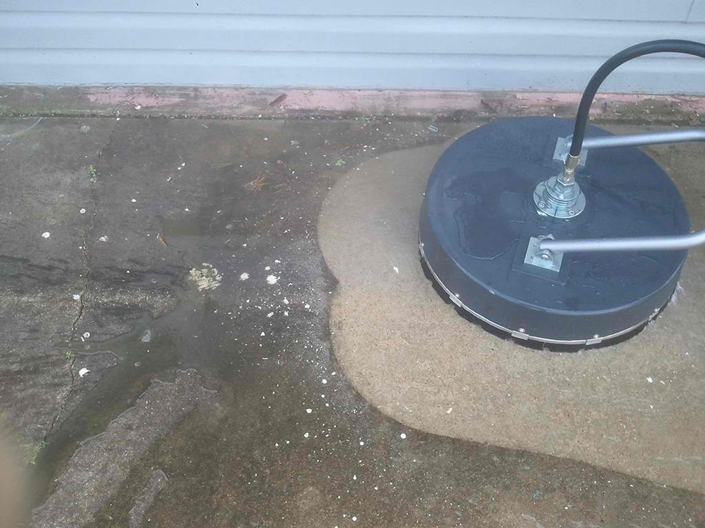 Pressure washing after