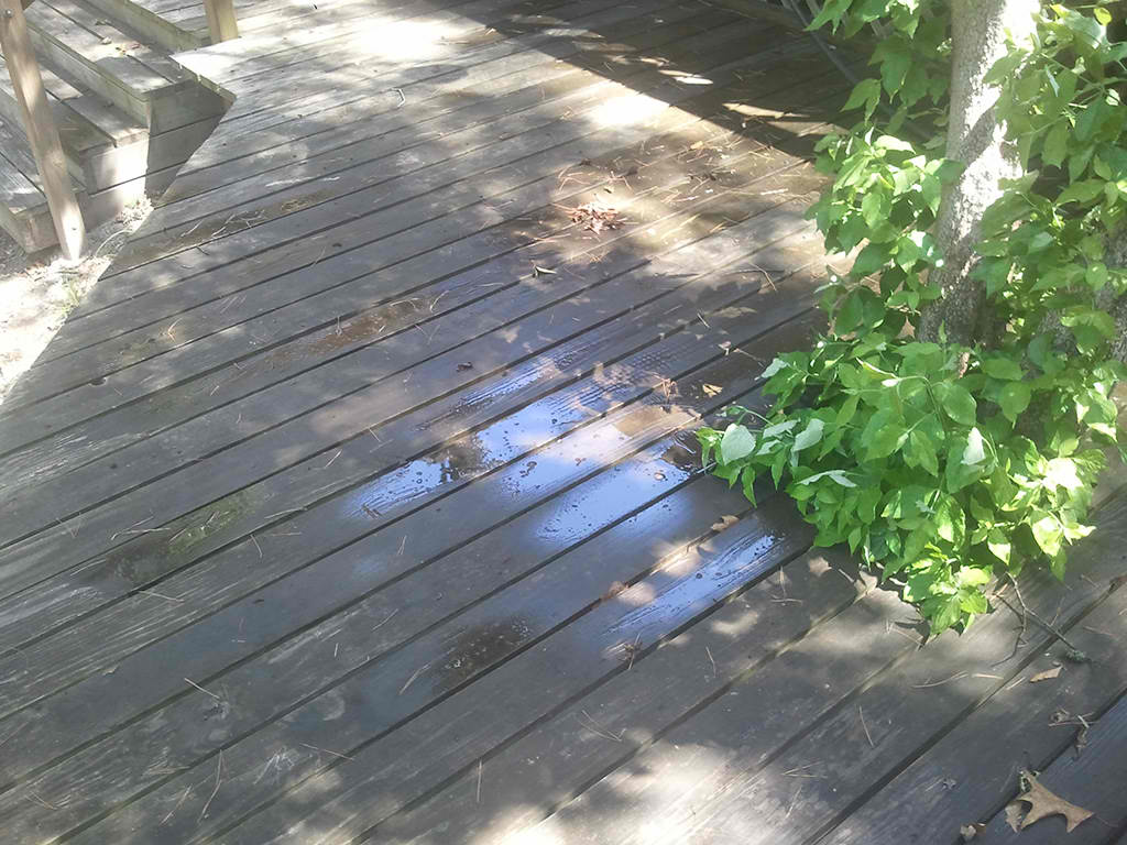 Pressure washing before