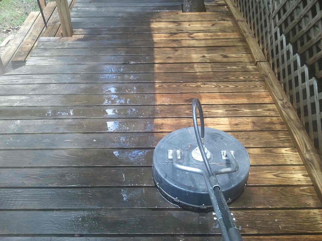 Pressure washing after