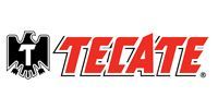The Tecate logo featuring a black eagle emblem with a letter T, followed by the red brand name 
