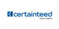 CertainTeed logo with blue text and Saint-Gobain in smaller black text on a white background