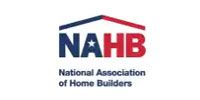 NAHB logo with blue and red roof graphic and National Association of Home Builders text
