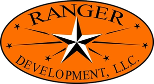 Orange oval logo for Ranger Development, LLC with a black-and-white star and crossed lines