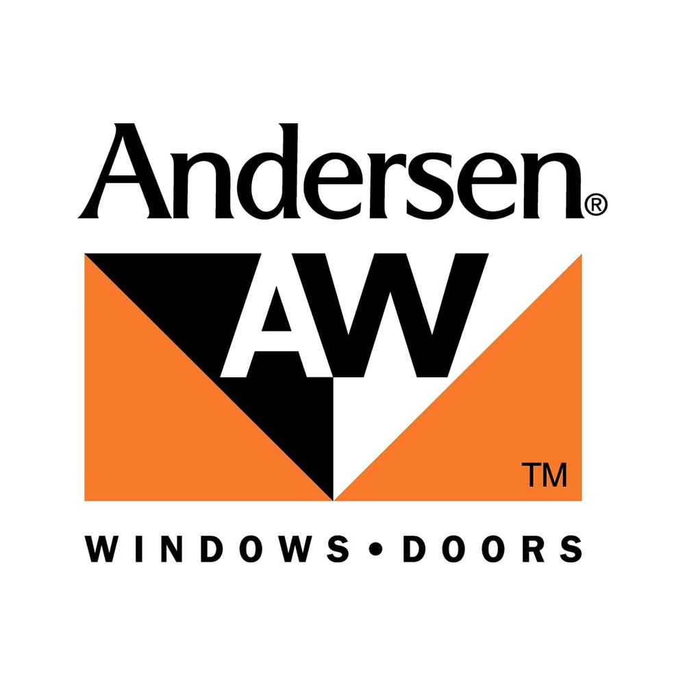 Andersen Windows and Doors logo with "AW" in a black and orange geometric design.