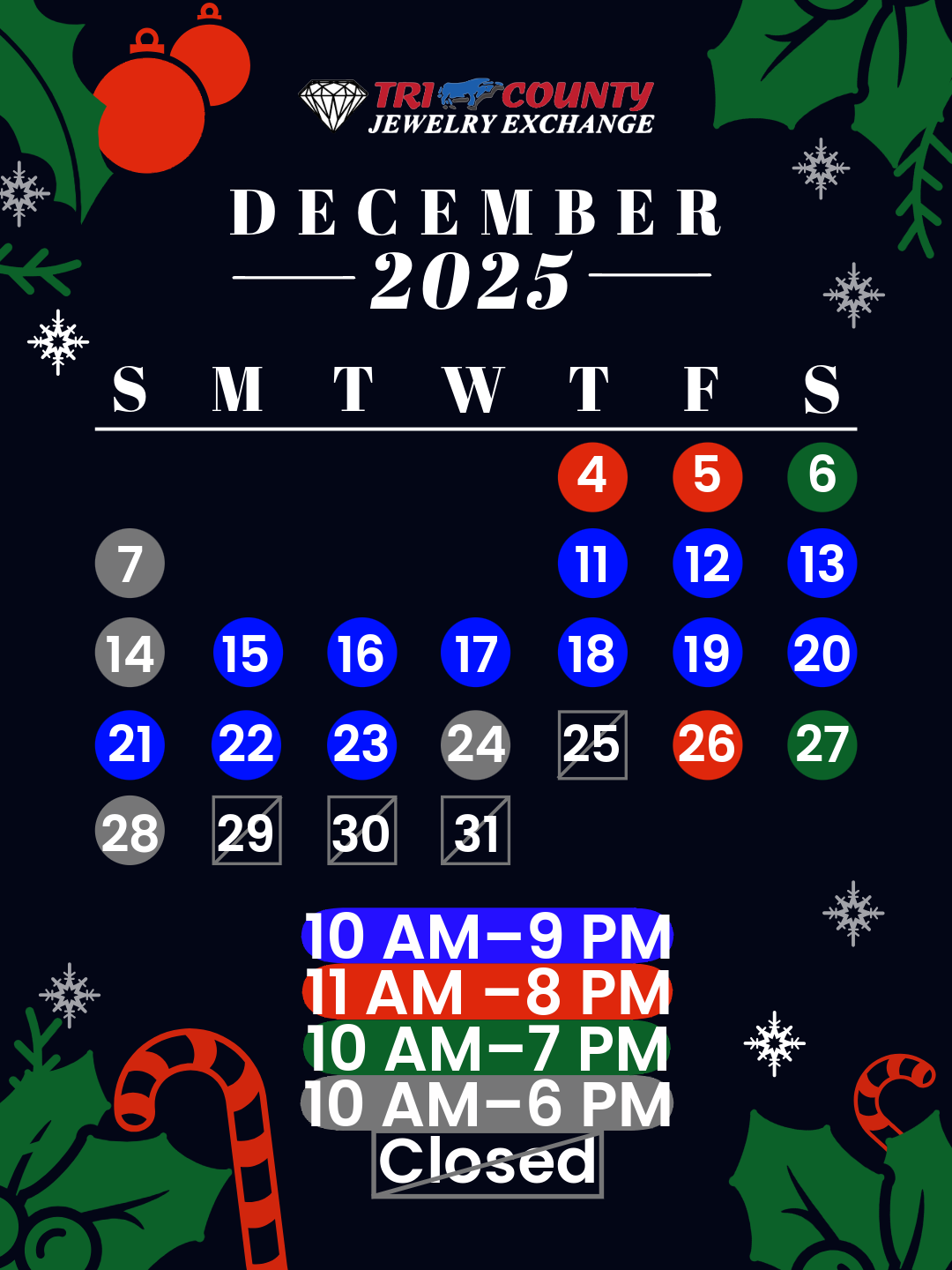 December 2025 calendar