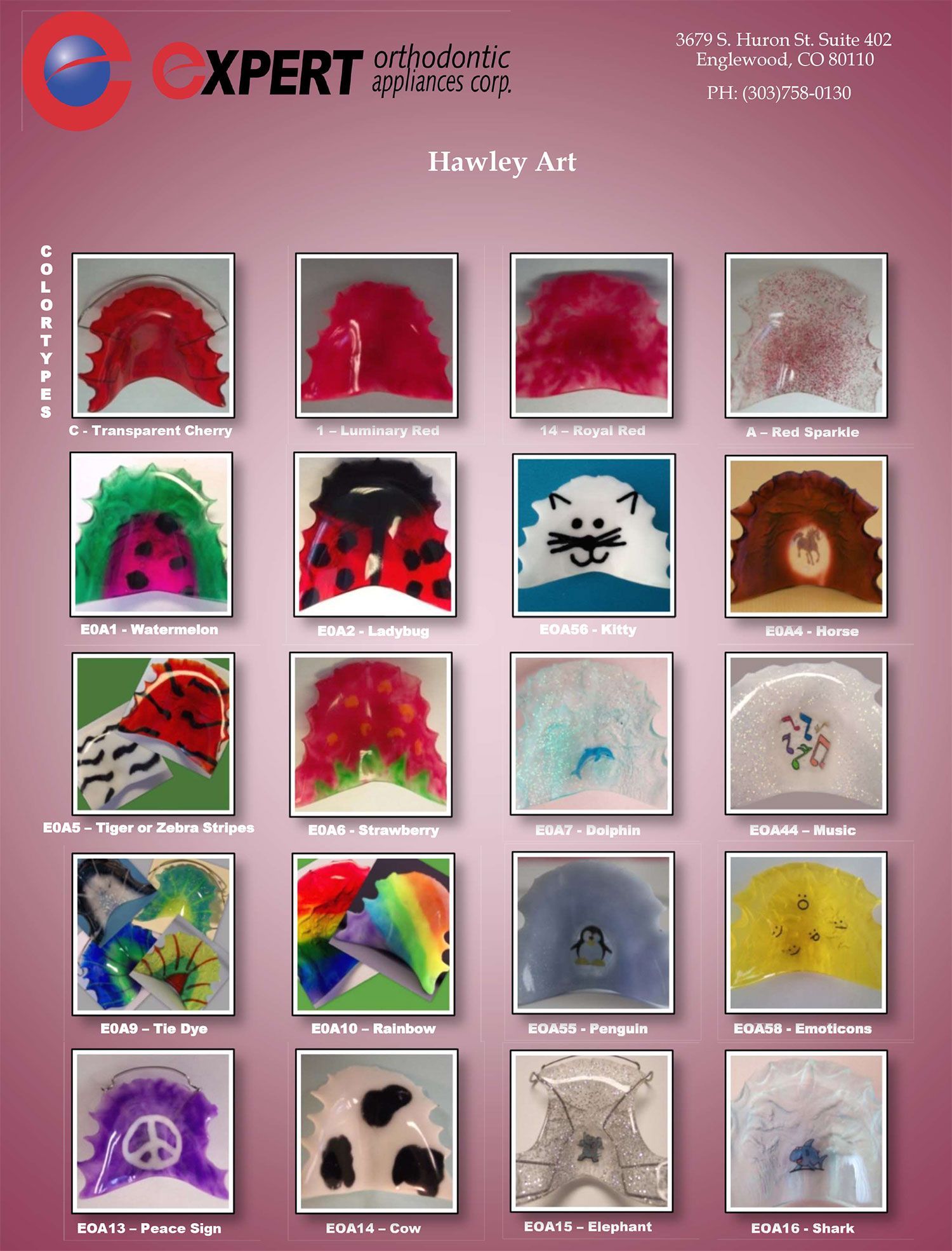A poster for xpert orthodontic shows many different designs
