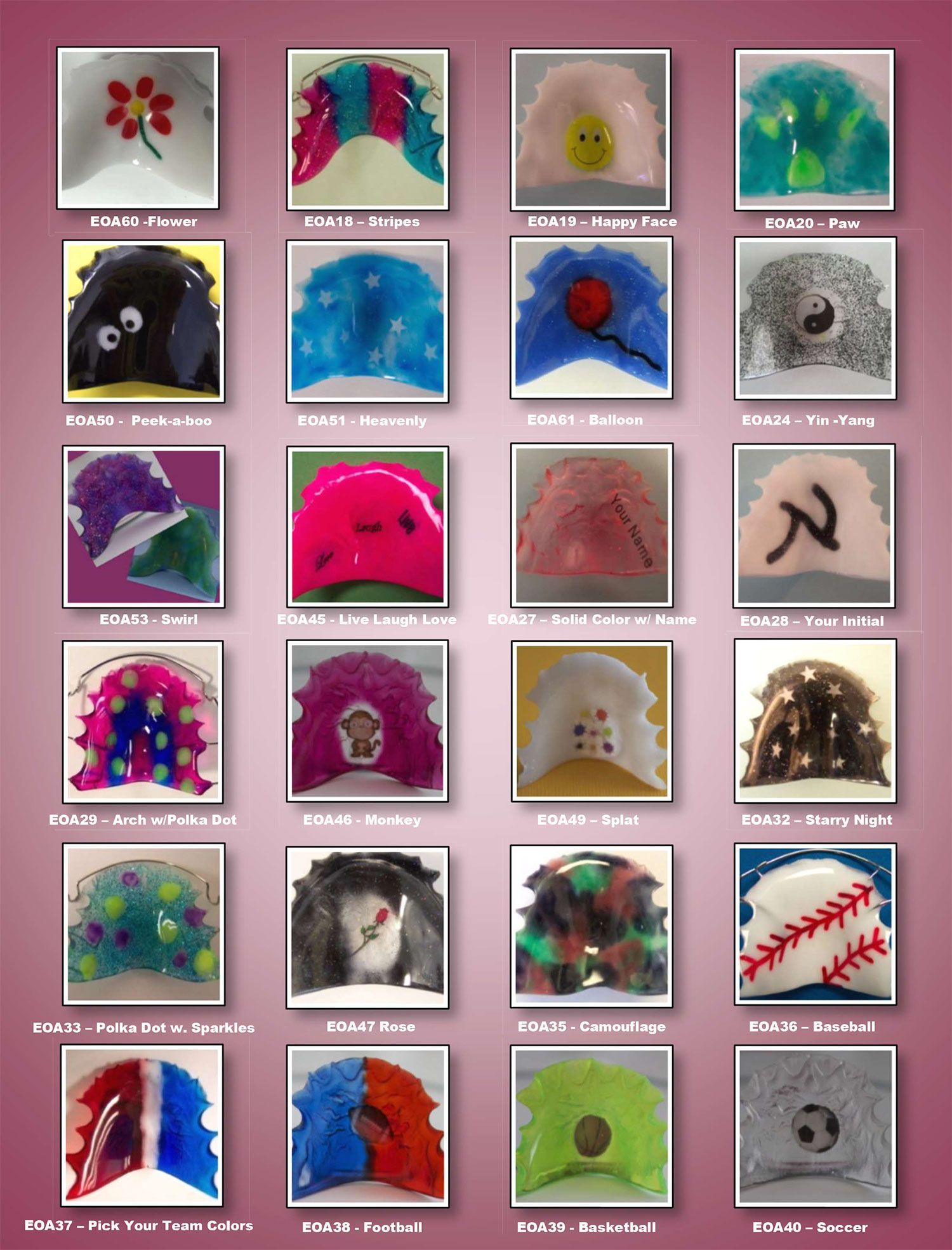 A collage of pictures of different types of dental appliances
