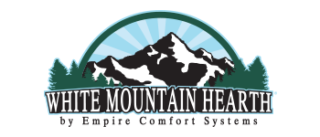 A logo for white mountain hearth by empire comfort systems