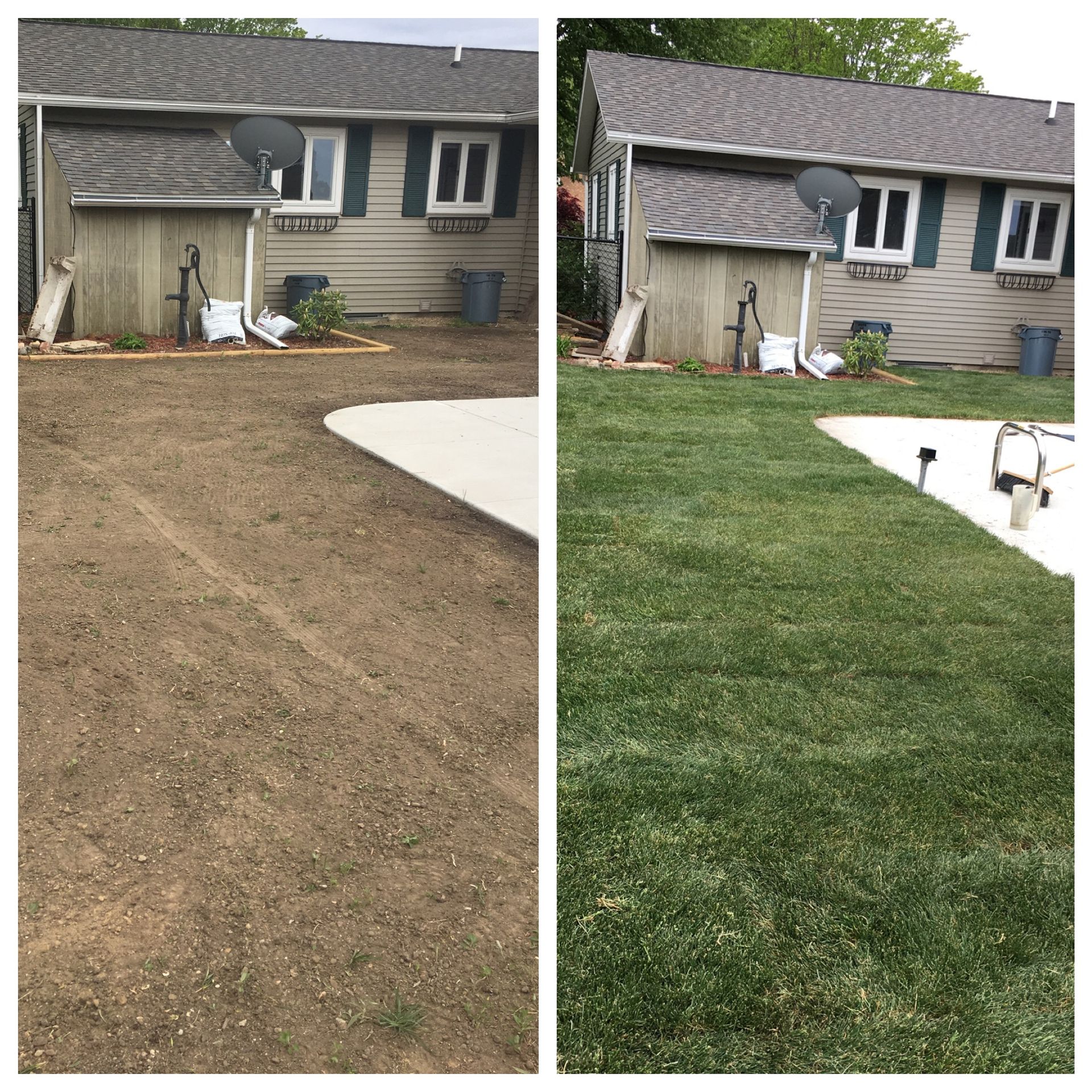 Before and After Sod Installation