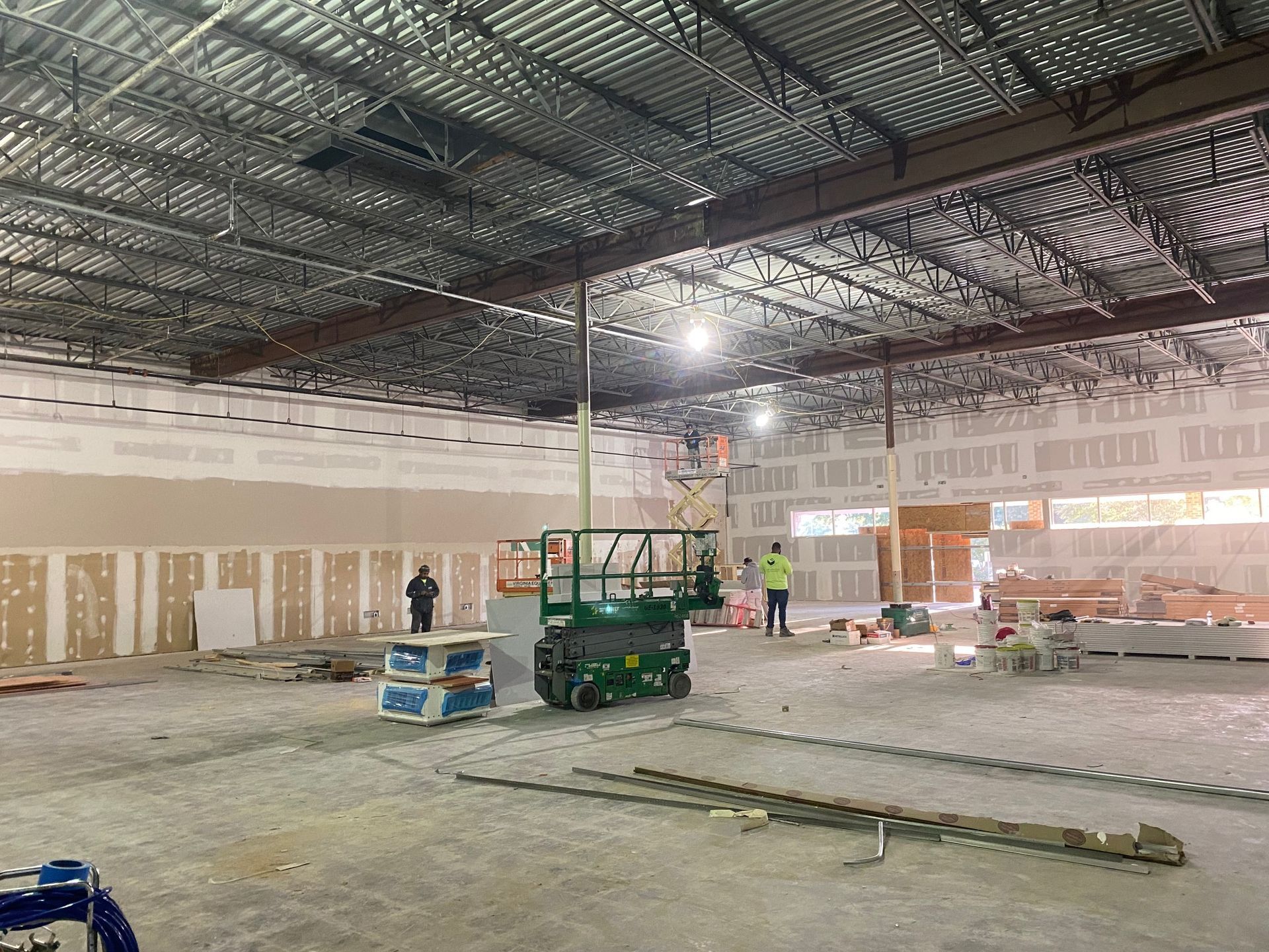 a large room with a ceiling that is being built