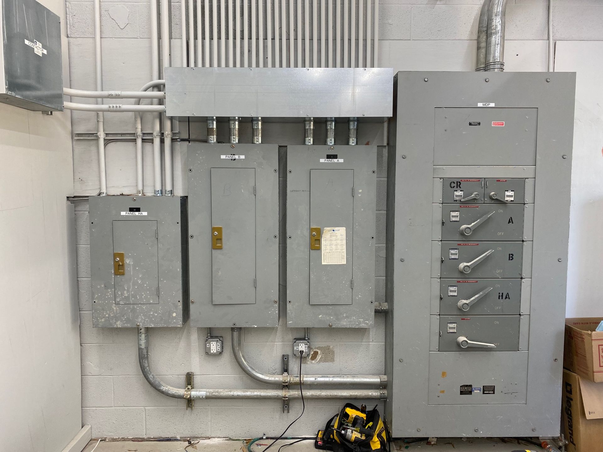 a large electrical box with a lot of wires coming out of it