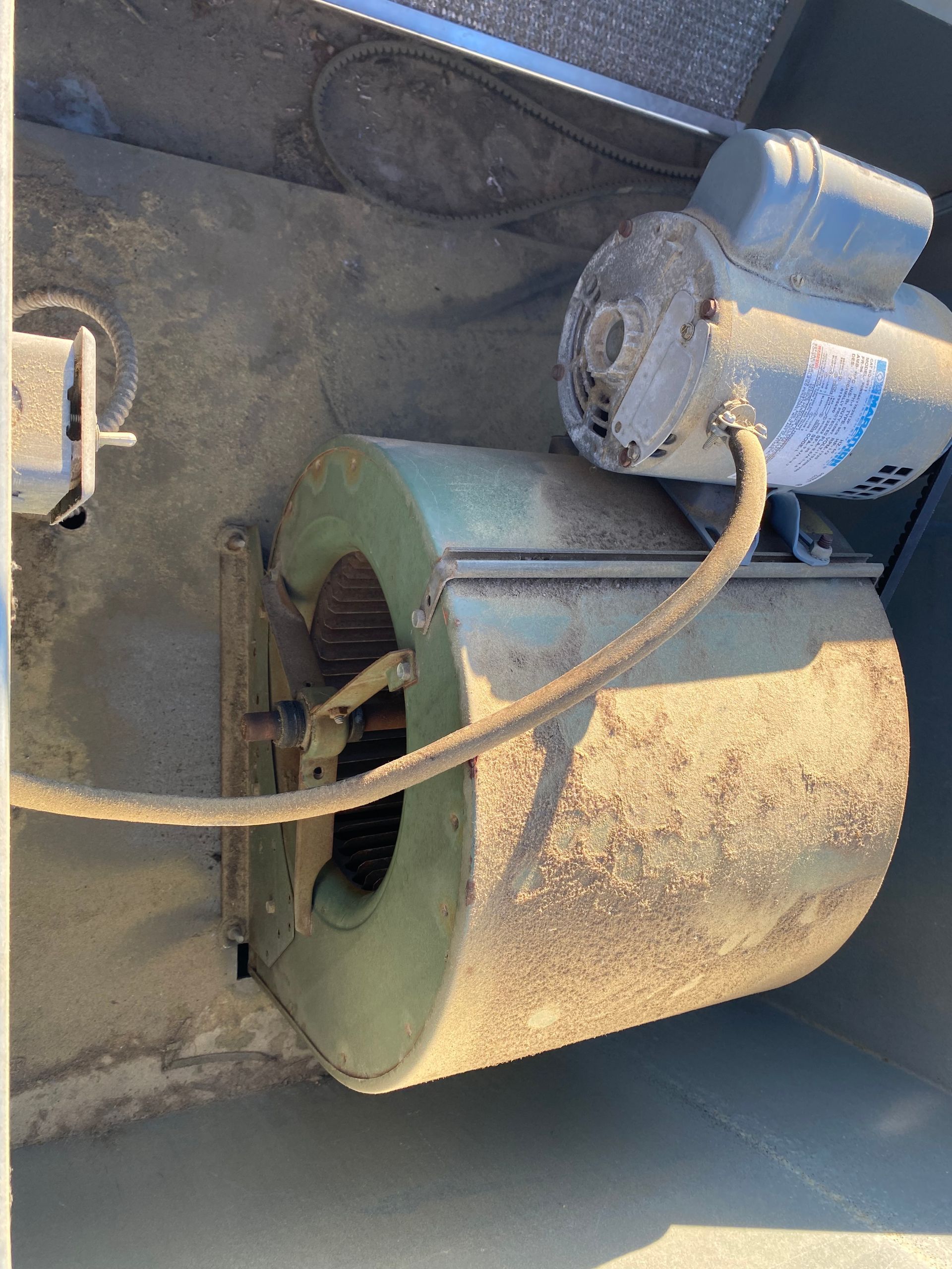 a close-up of a fan with a motor attached to it