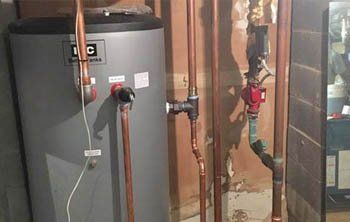 Hot water heater in the basement