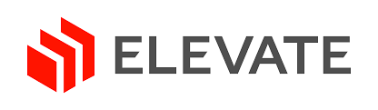 Elevate logo: Red stacked blocks next to the word ELEVATE in gray.