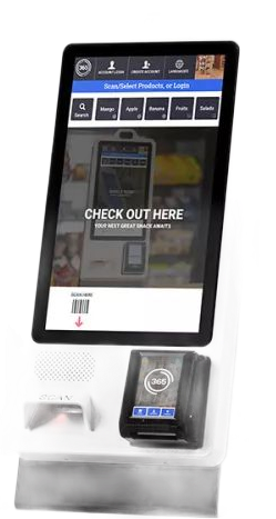 White kiosks