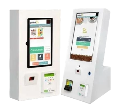 White kiosks