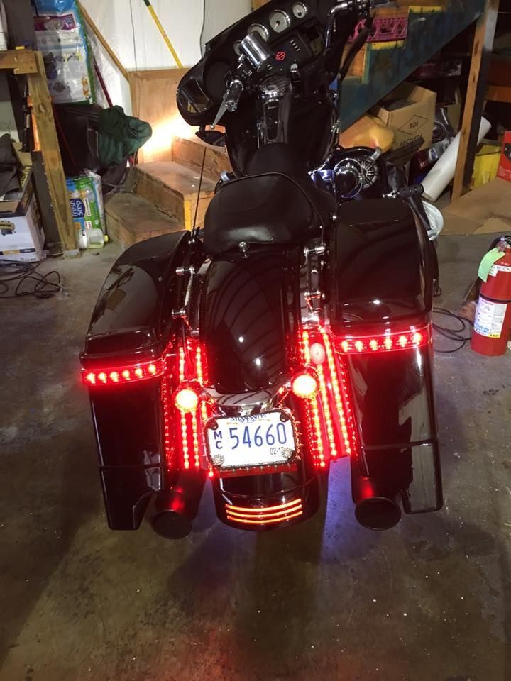 A motorcycle parked in a garage.
