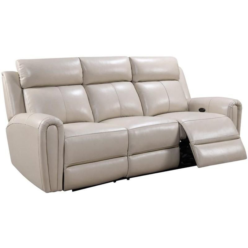 A white leather recliner couch on a white background.