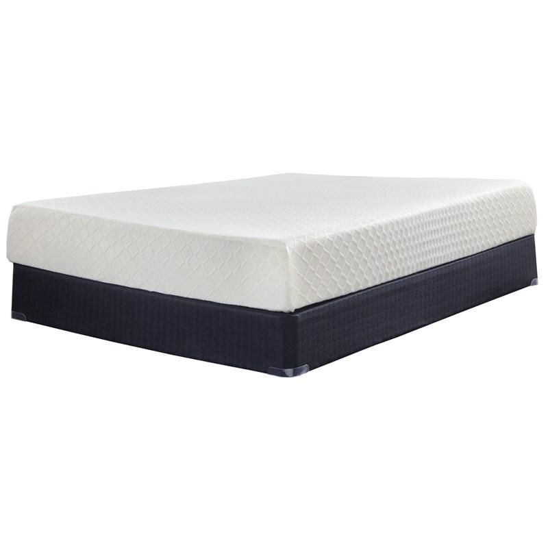 A white mattress with a black base on a white background