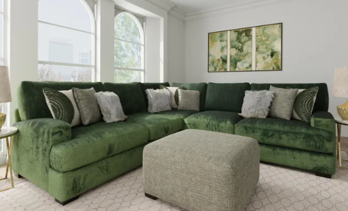 Oversized Olive Sectional
accent pillows included