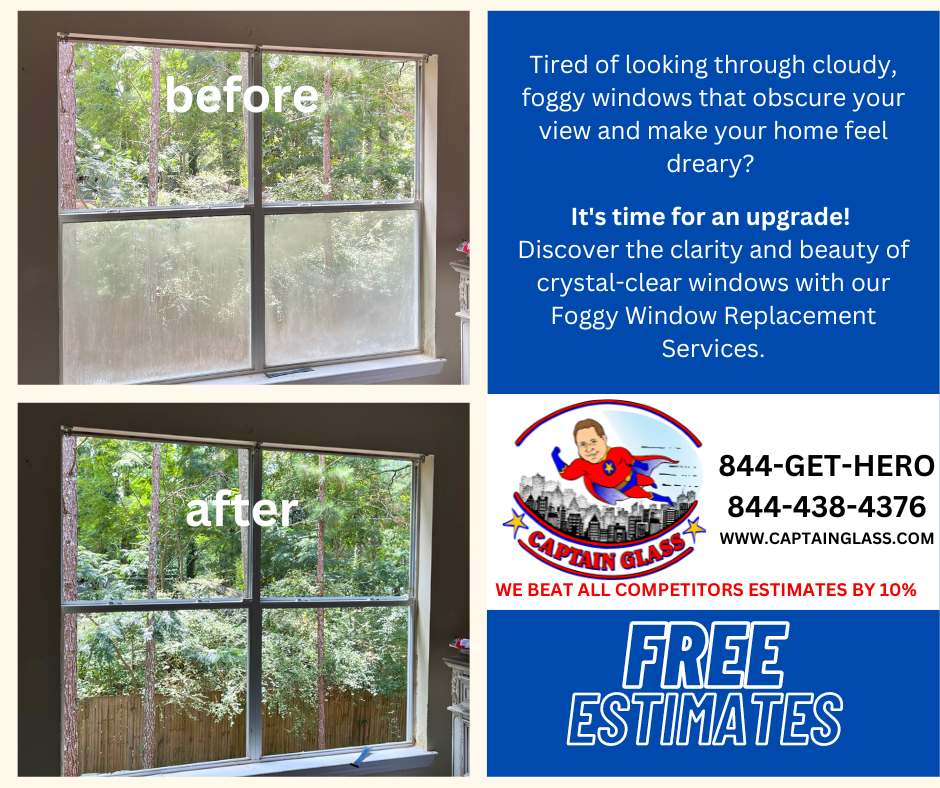 A before and after picture of a foggy window