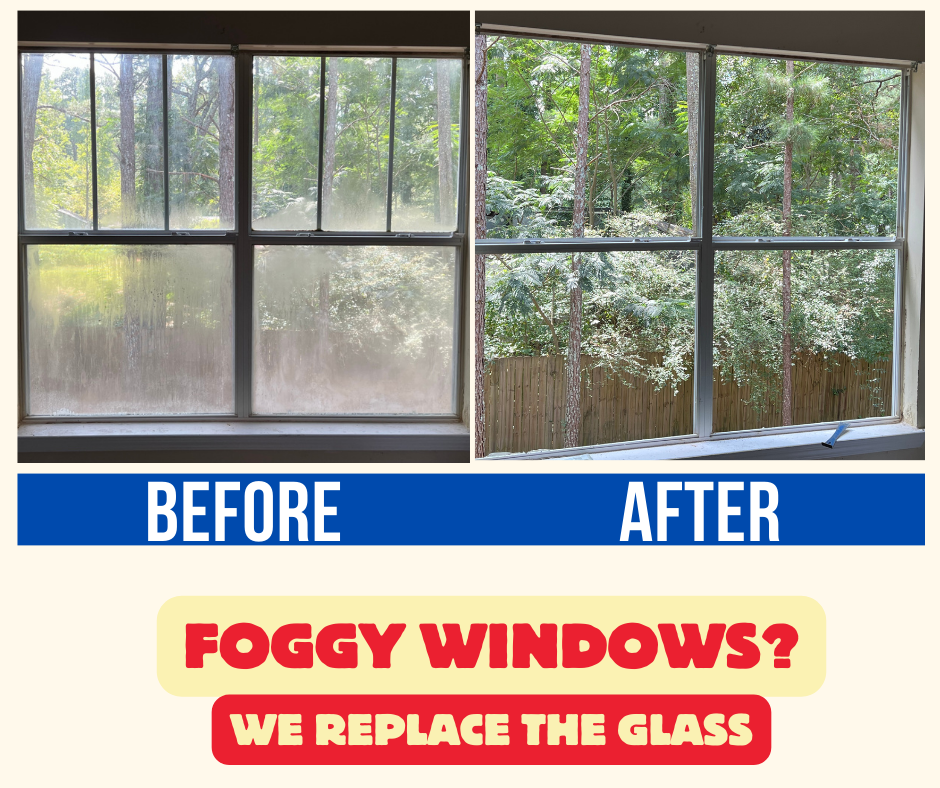 A before and after picture of a foggy windows