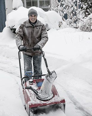 Professional at snow removal work