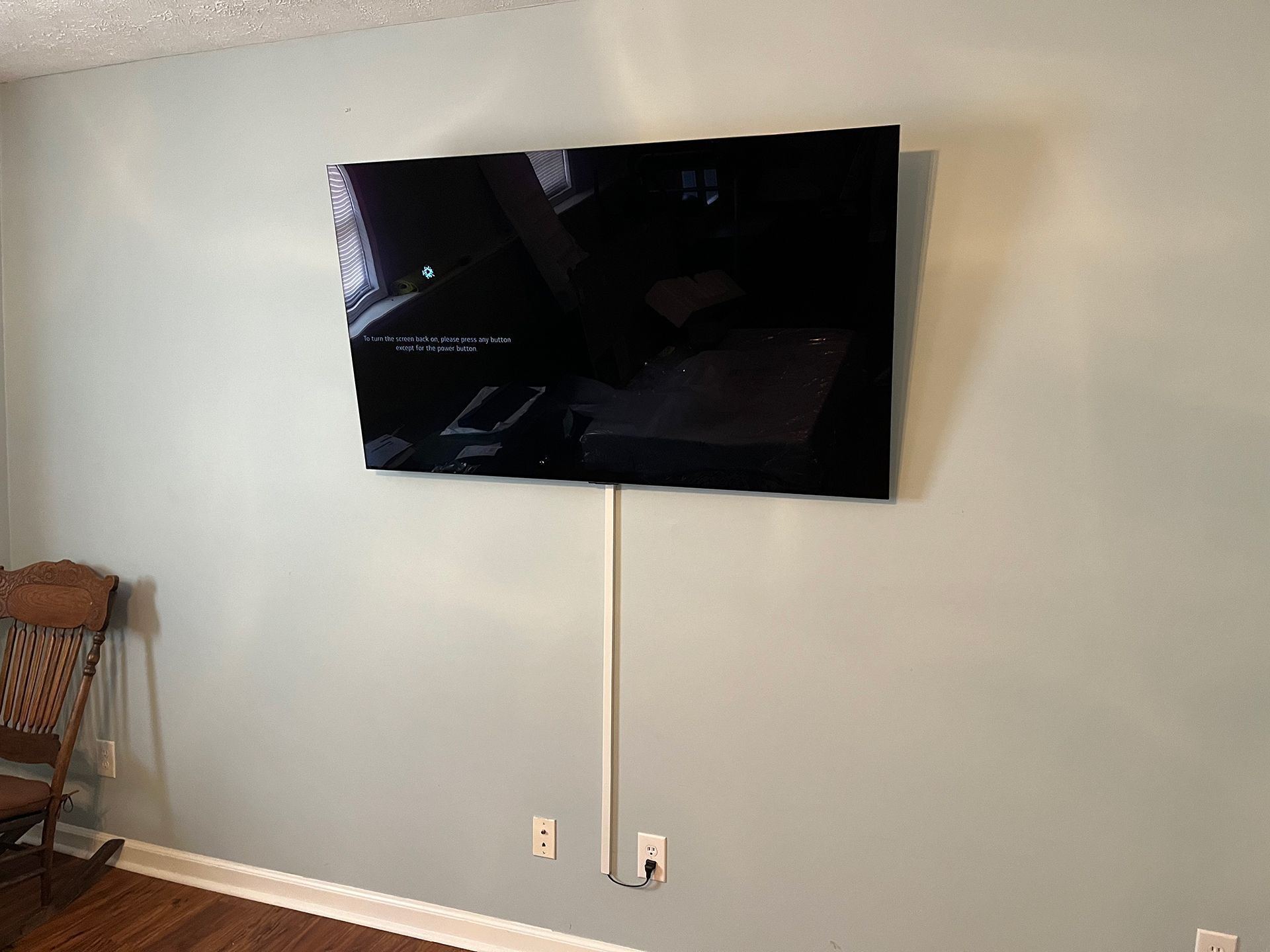 TV screen with a black screen