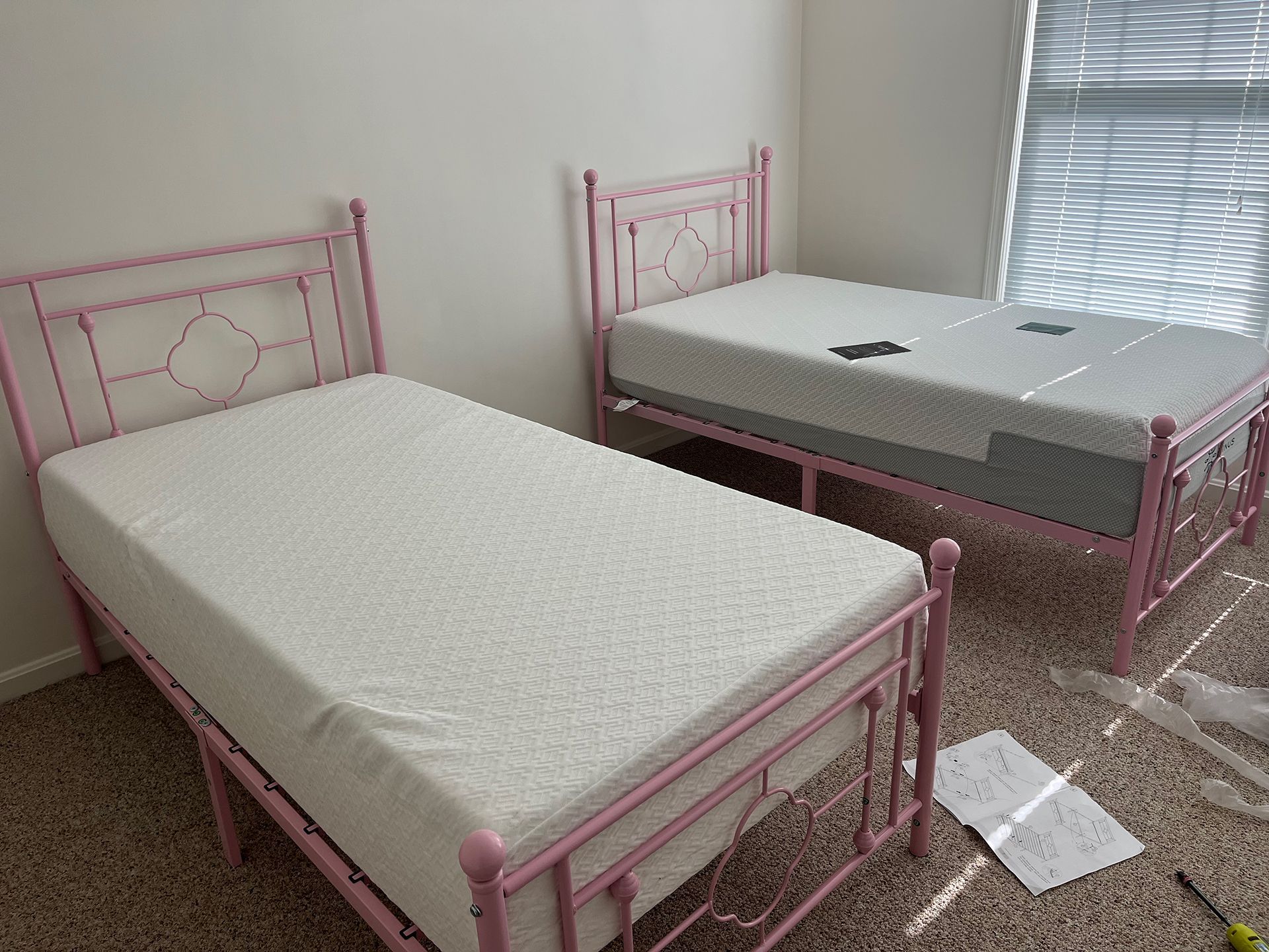 Two beds in a room