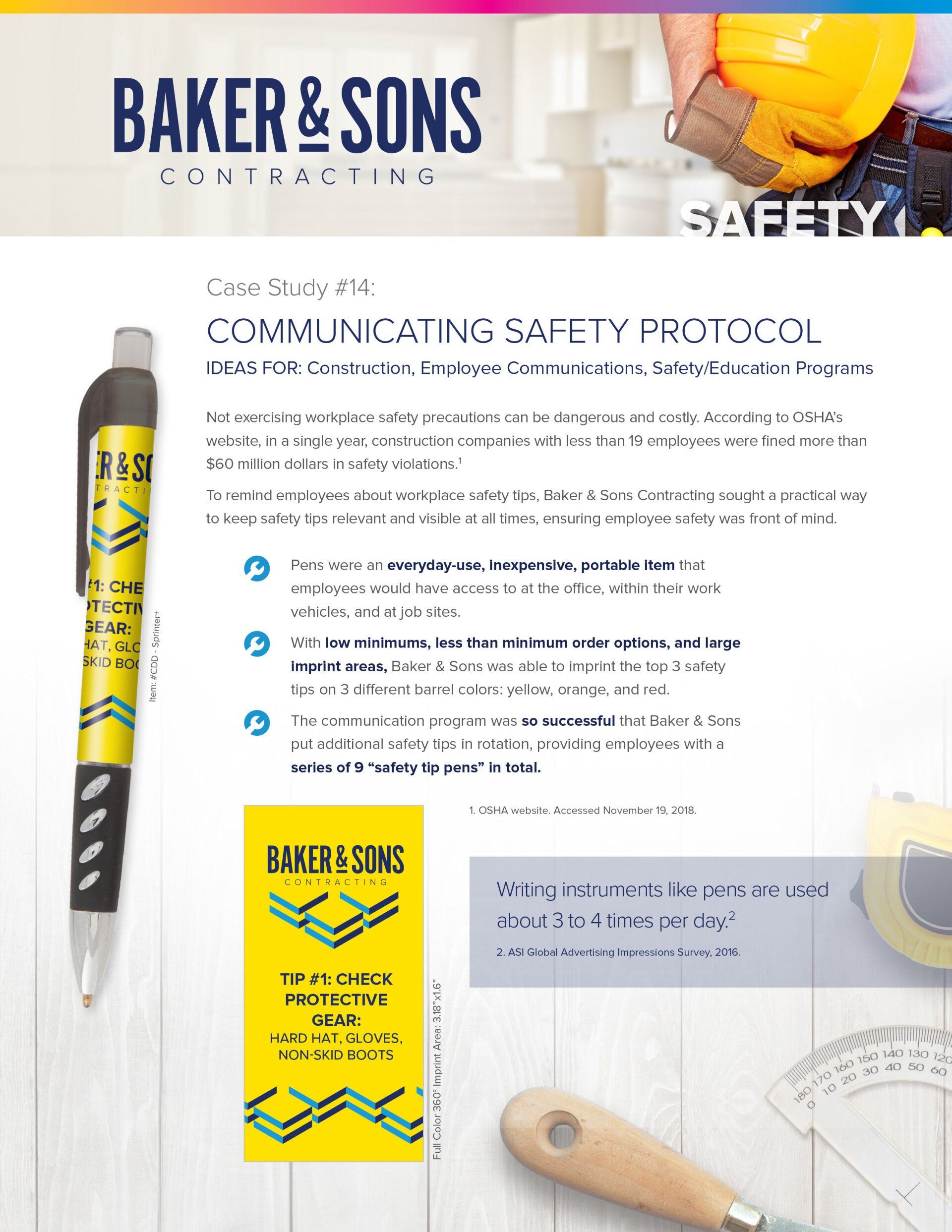 A flyer for baker & sons safety protocol