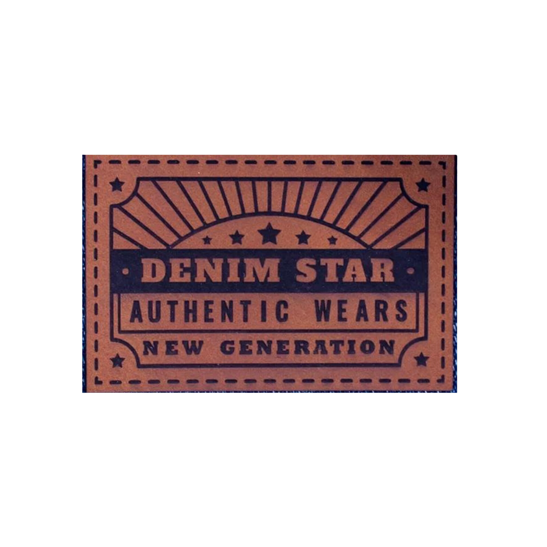 A brown leather label that says denim star authentic wears new generation
