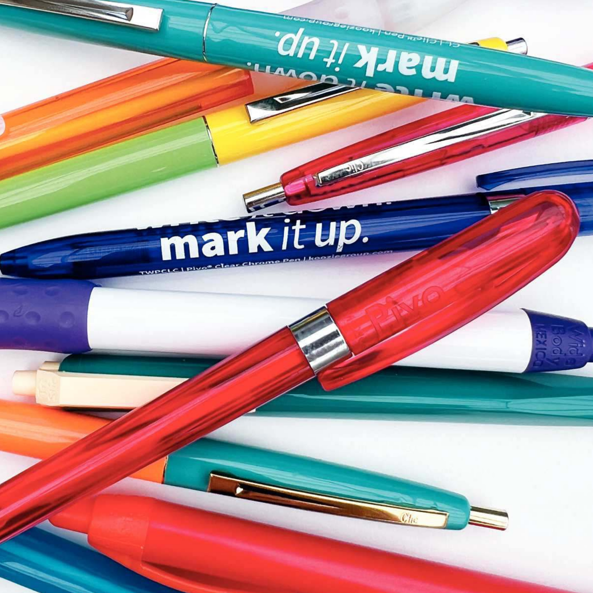 Pens with your company logo engraved, perfect for your marketing efforts.