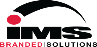 A black and red logo for ims branded solutions