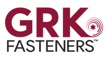 GRK Fasteners logo, burgundy letters