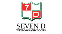 Logo for Seven D Windows and Doors: A shield with