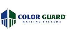 Logo for Color Guard Railing Systems: Blue and green geometric shape with company name.