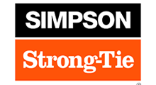Simpson Strong-Tie logo: white text on a black and orange background.