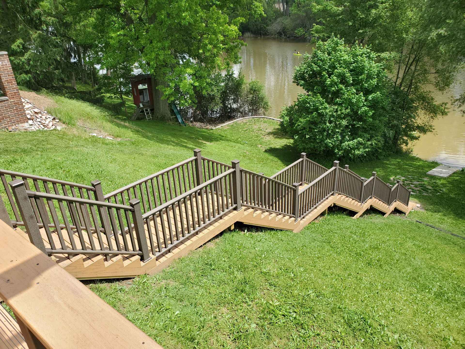 steps going down the hill