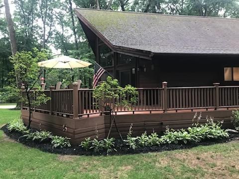 A house with a large deck