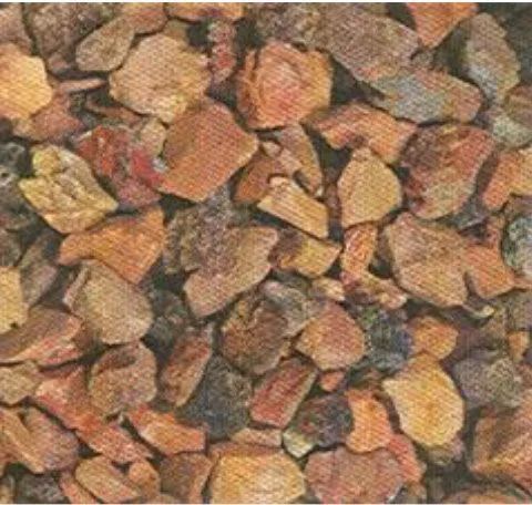 Close-up of multicolored pebbles and small stones in shades of brown, tan, and gray