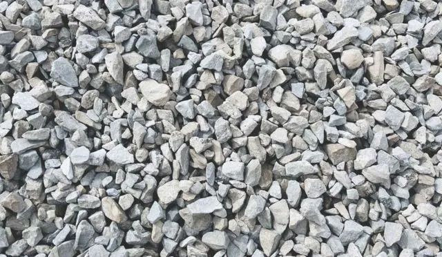 Pile of small gray gravel stones covering the frame
