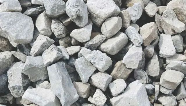 Pile of light gray rocks filling the frame