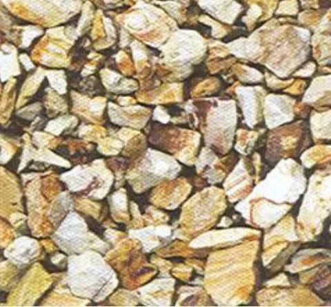 Close-up of small tan, white, and brown pebbles and gravel piled together