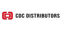 Logo of CDC DISTRIBUTORS, with a red geometric design on the left and text in black to the right.