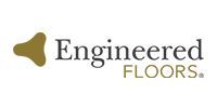 Engineered Floors logo: gold abstract shape and text on a white background.
