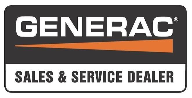 Generac logo in dark blue text with an orange underline on a white background